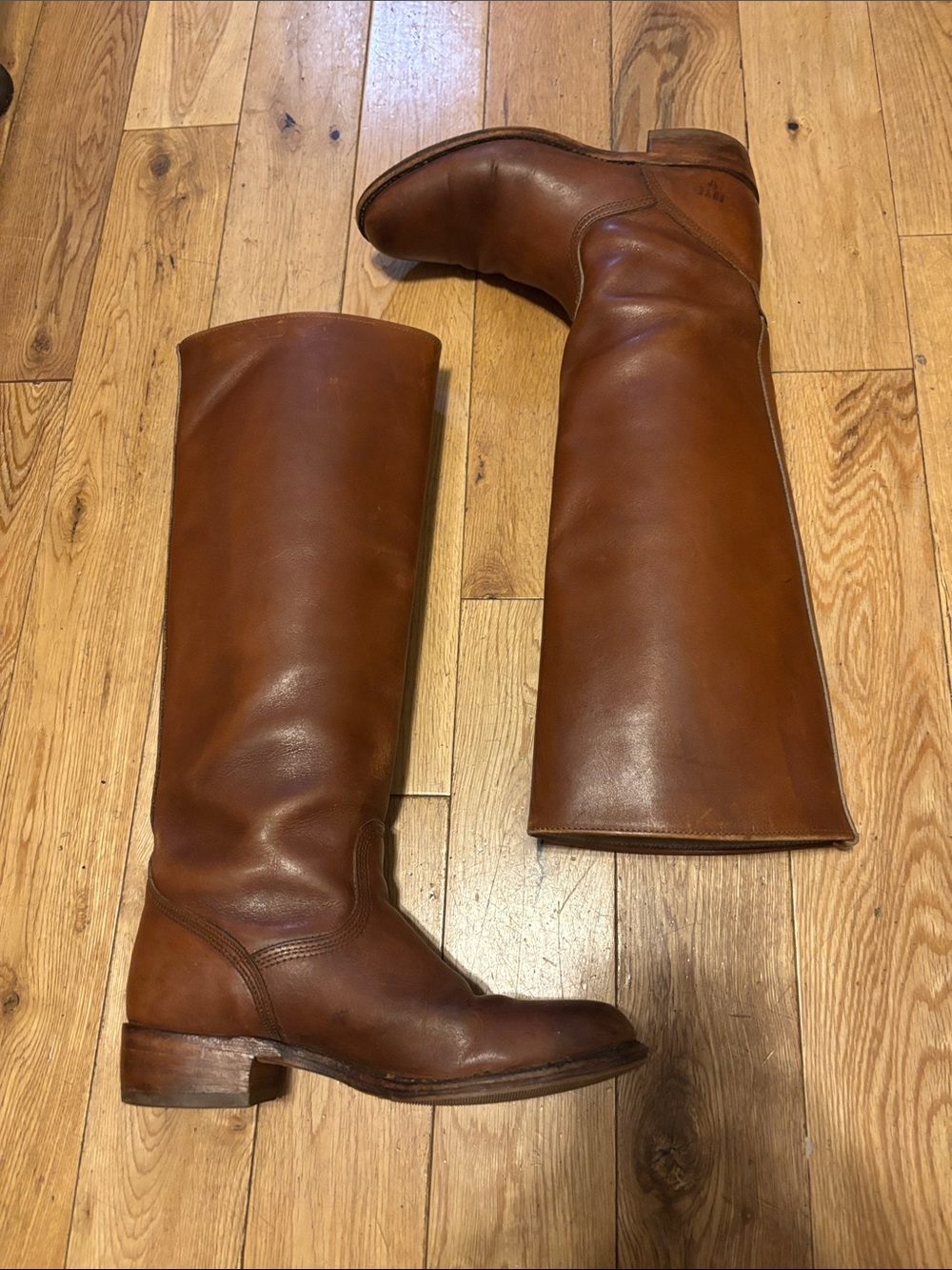 Vintage Frye Tall Brown Leather Women's Riding Boots (Made in USA)